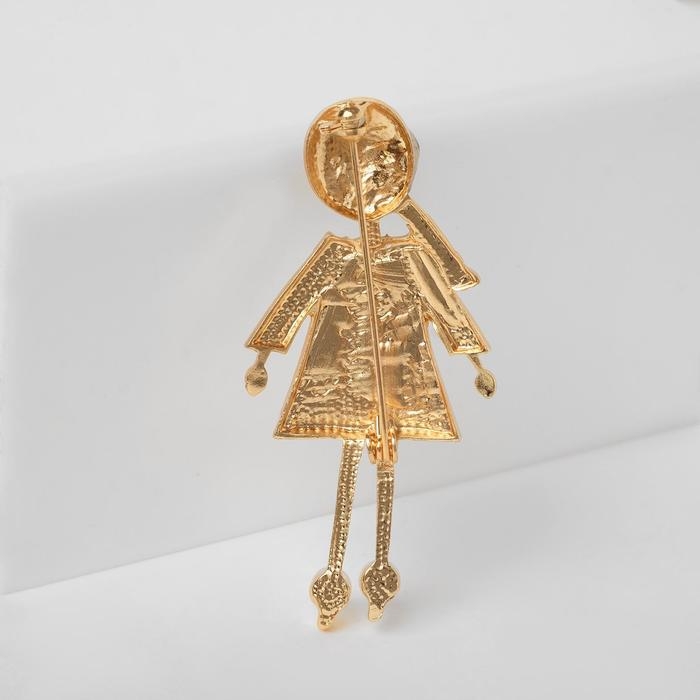 Брошь &laquo;Доктор&raquo; девушка, цвет бело-коричневый в золоте
