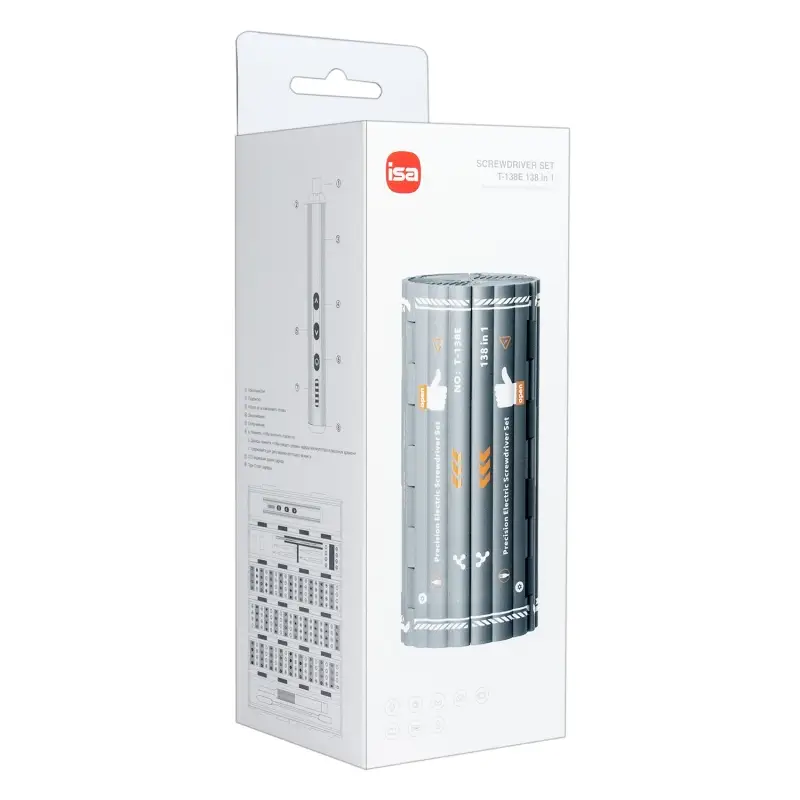 Электрическая отвертка с набором бит 138 в 1 T-138E ISA (20шт/кор)