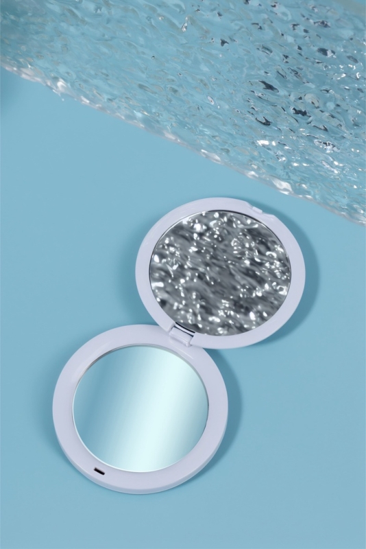 Зеркало складное &laquo;Витраж&raquo;, d = 7,3 см, цвет оранжевый/синий