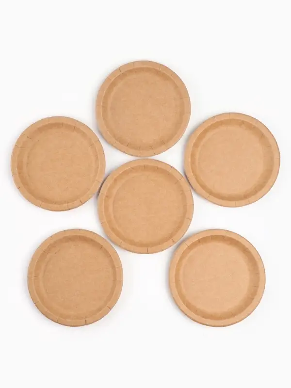 Набор посуды одноразовый &laquo;КРАФТ&raquo;: 6 стаканов, 6 тарелок