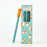 Ручка пластик пиши-стирай с колпачком "Корги", синяя паста, гелевая 0,5 мм