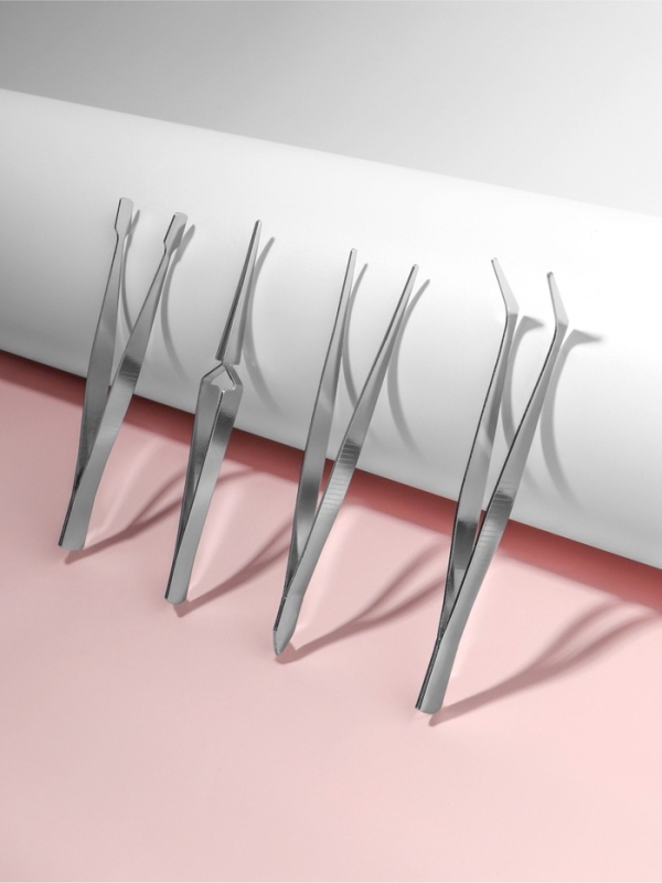 Набор пинцетов для рукоделия, 11.7/12.3/11.2/11.9, цвет серебристый