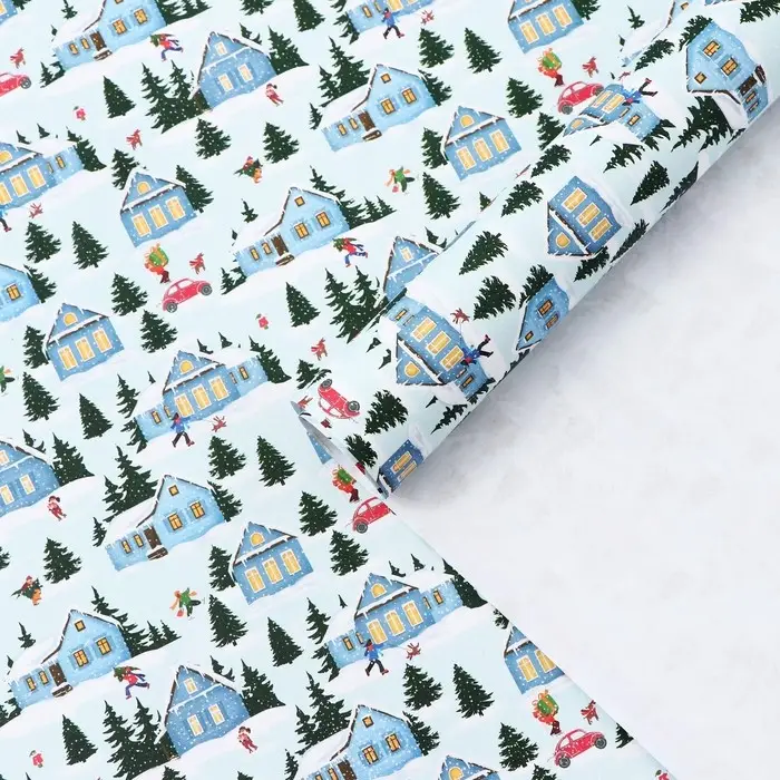 Бумага упаковочная крафтовая &laquo;Новогоднее утро&raquo;, 50 х 70 см