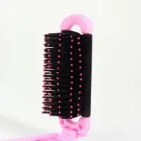 Расчёска массажная, складная, с зеркалом, 4 &times; 10/20 см, цвет МИКС