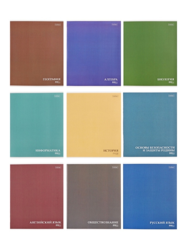 Комплект предметных тетрадей 24 листа, 10 предметов Hatber MoNoCoLoR, обложка мелованный картон, матовая ламинация, тиснение фольгой, с интерактивн�...