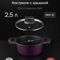 Кастрюля 2,5 литров с крышкой антипригарная