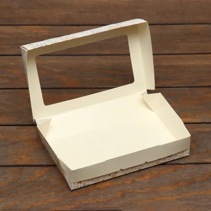 Коробка складная &laquo;Снежинка&raquo;, 20&times;12&times;4 см с окном