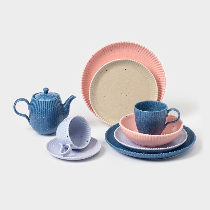 Тарелка Доляна &laquo;Коралл&raquo;, d=20,8 см, фарфор, синяя