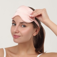 Маска для сна &laquo;ШЁЛК&raquo;, 20 &times; 10,5 см, резинка одинарная, цвет розовый