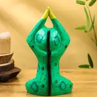 Сувенир интерьерный &laquo;Лягушка-йог&raquo;, 15&times;8&times;25 см, дерево