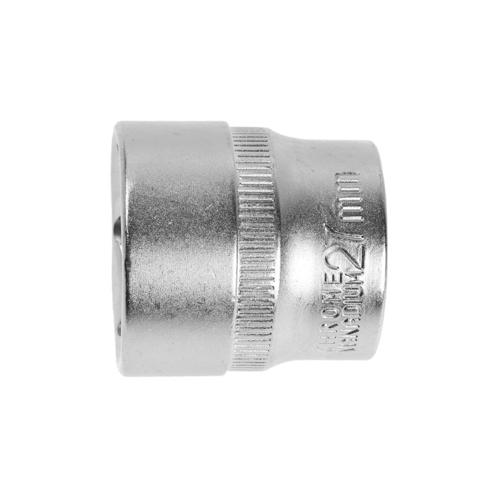 Головка торцевая шестигранная ТУНДРА, под квадрат 1/2", 27 мм, CrV