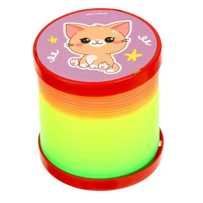 Пружинка - радуга &laquo;Зверята&raquo; d=5 см, в шоубоксе, МИКС