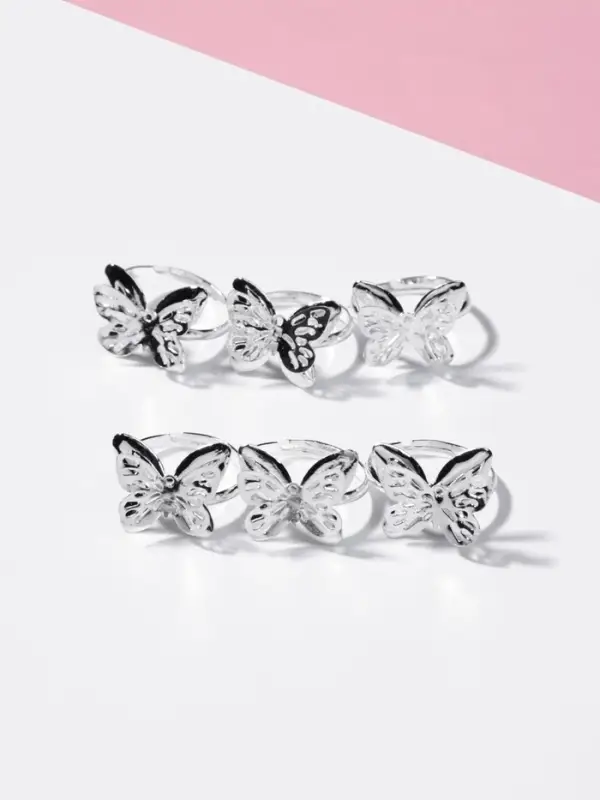 Кольцо детское Выбражулька &laquo;Бабочка ажурная&raquo;, цвет серебро, безразмерное