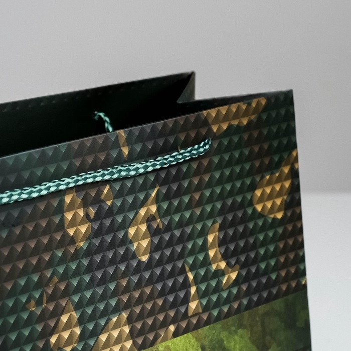 Пакет подарочный ламинированный горизонтальный, упаковка, &laquo;С 23 февраля&raquo;, ML 27 х 23 х 11.5 см