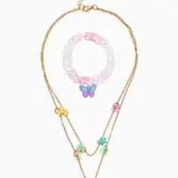 Бусы детские "Выбражулька" бабочки, чокер, цветные в золоте