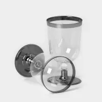 Бокал пластиковый одноразовый для вина &laquo;Кристалл&raquo;, 200 мл, с металлизированными каемками, цвет прозрачный, 6 шт/уп