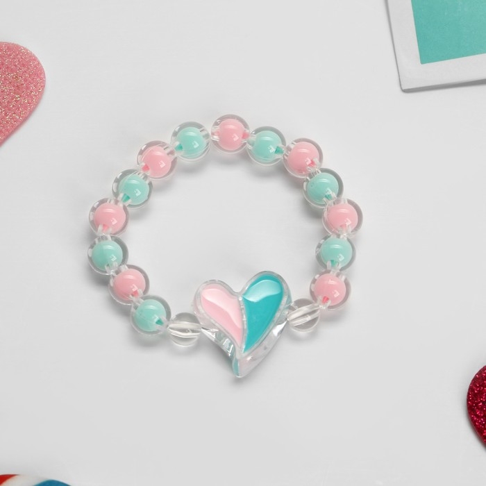 Браслет детский &laquo;Выбражулька&raquo; сердце, цветной