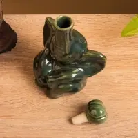 Сосуд для масла &laquo;Слон&raquo;, 10&times;8&times;14 см, керамика, зелёный