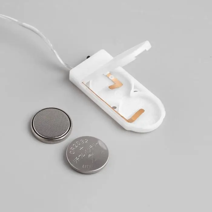 Гирлянда &laquo;Нить&raquo; 1 м роса, IP20, серебристая нить, 10 LED, свечение жёлтое, CR2032х2