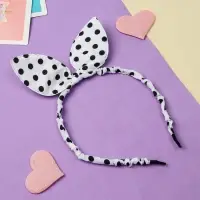 Ободок для волос &laquo;Веселые ушки&raquo;, горох, белый