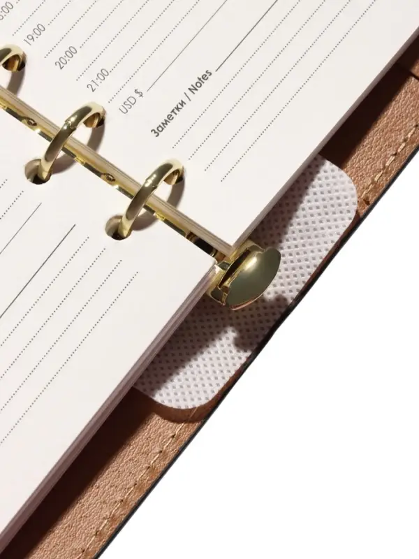 Органайзер на кольцах, C6, с хлястиком, 80л, линия, к/зам, Черный