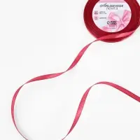 Лента атласная, 6 мм, 23&plusmn;1 м, малиново-красная №134
