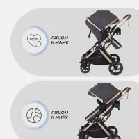 Коляска - трансформер детская RANT basic PULSAR GOLD (2в1) RA160, серый