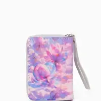 Кошелек жен 07-01-01 Июнь2535 цветы, 12*1,5*9 см, 2 отд+отд/молн, д/карт, сиреневый