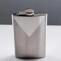 Фляжка под нанесение Drake, 240 мл, металл, хромированная