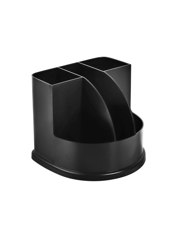 Подставка-органайзер для канцелярии 5 отделений, "Профи", черная