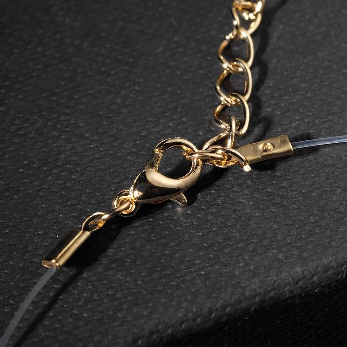 Кулон &laquo;На леске&raquo; крестик плавный, цвет белый в золоте, 30 см