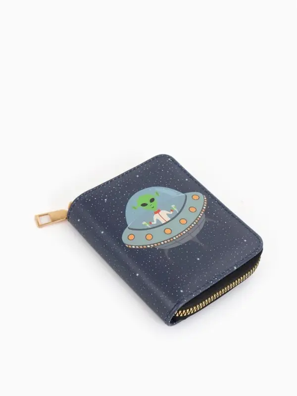 Кошелек дет 07-01-01 Июнь2540 космос, 8,52,510,5 см, 2 отд+отд/молн, д/карт, синий