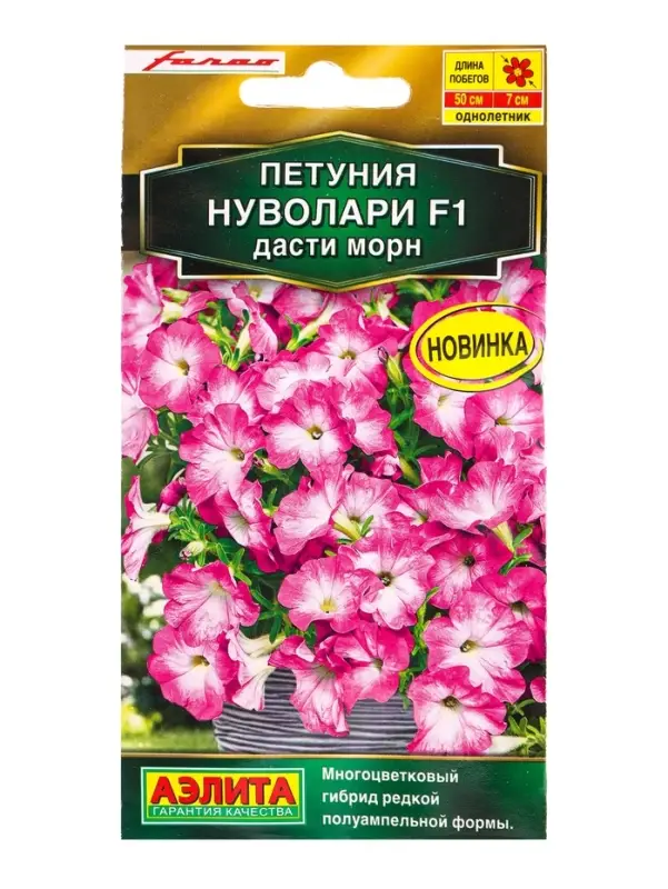 Семена цветов Петуния Нуволари F1 полуампельная дасти морн  (драже) С. Farao , Ц/П,5 шт.