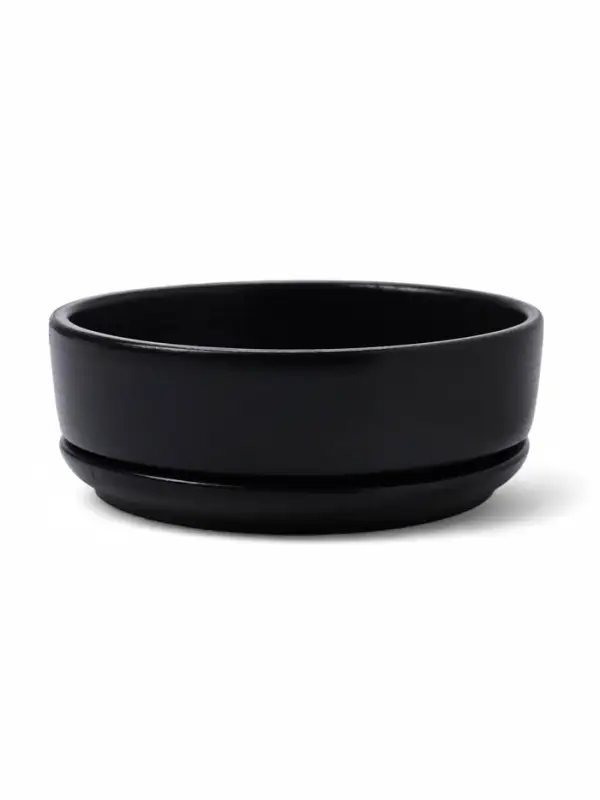 Горшок бонсайница 0,7 л, 15&times;5,5 см  для кактусов и суккулентов черный, керамика "Огма"