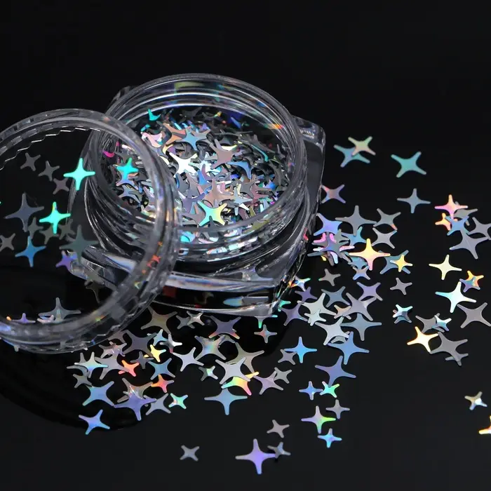 Пайетки для декора &laquo;Звёздная ночь&raquo;, голографические, серебристый