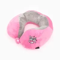 Подушка для путешествий бархатная формовая "Самолет", розовая