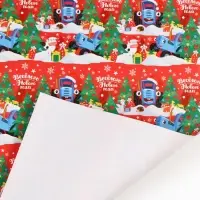 Упаковочная бумага &laquo;Весёлого Нового года&raquo;, 70 х 100 см, Синий трактор