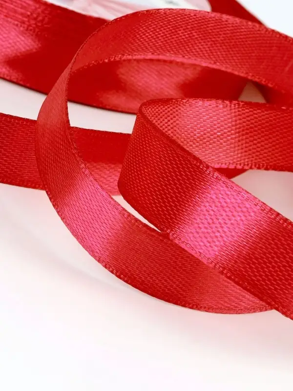 Лента атласная, 12 мм, 23&plusmn;1 м, красная №26