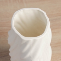 Керамическая ваза декоративная настольная &laquo;Оскар&raquo;, для цветов, сухоцветов, d-9 см, 25&times;11 см, белый