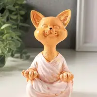 Статуэтка "Кот в позе лотоса" 12х7х5 см, гипс, рыжий