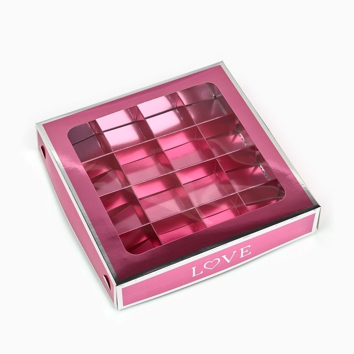 Коробка для конфет &laquo;Любовь&raquo;, 18.5 х 18.5 х 3.5 см