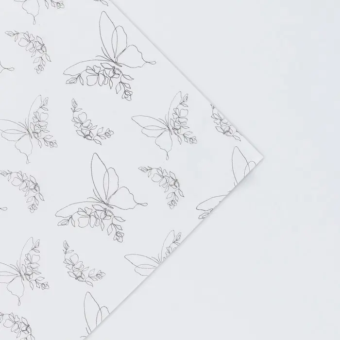 Бумага упаковочная тишью &laquo;Бабочки&raquo;, 50 х 70 см
