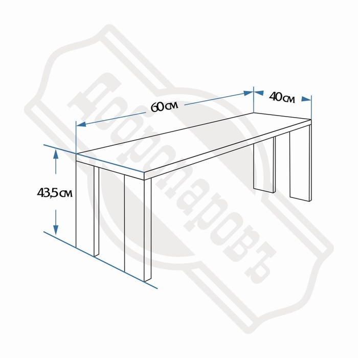 Лавка наличник, из липы, "Добропаровъ", 60&times;40&times;43,5см