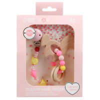 Подарочный набор: Держатель для соски-пустышки и прорезыватель &laquo;Принцесса&raquo;, Mum&Baby