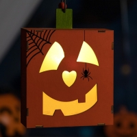 Светодиодная подвеска &laquo;Фонарь Джека&raquo; 12.5 &times; 16 &times; 3.5 см, пластик, батарейки LR1130х3 (в комплекте), свечение тёплое белое