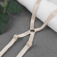 Бретели текстильные, крестообразные, 1 см, цвет бежевый