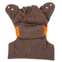 Многоразовый подгузник, 3-15 кг, угольно-бамбуковая ткань, цвет оранжевый, Крошка Я