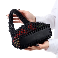 Авоська 20 х 30 см, ручка 10 см, клетка 1.5 см, черная