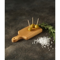 Доска разделочная для канапе и фудфото Доляна, прямоугольная, 15&times;7&times;1,6 см, цельный бук