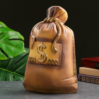 Копилка для денег &laquo;Мешок: сто тысяч&raquo;, гипс, коричневый, 14&times;20&times;32 см